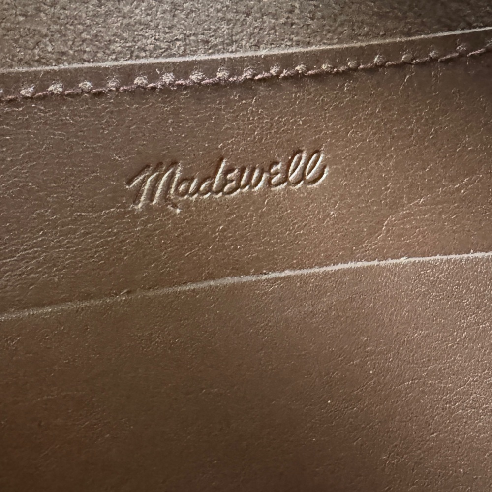 Madewell Chocolate Brown Leather Crossbody Tote with Gold Hardware - Picture 8 of 9
